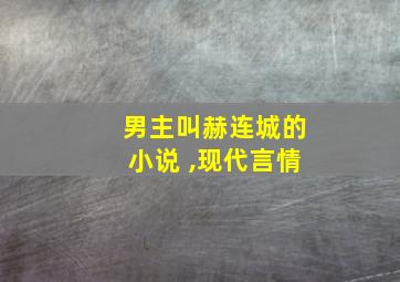 男主叫赫连城的小说 ,现代言情